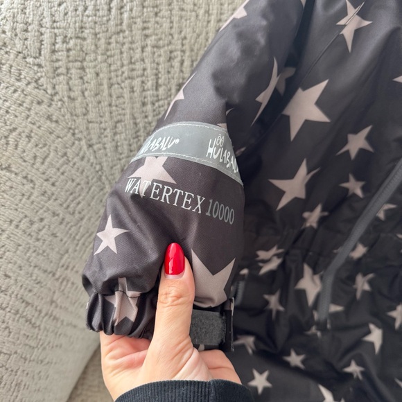 Hulabalu Kids 2-3Y Snowsuit Black Gray Stars Like New with Hood - Picture 3 of 8